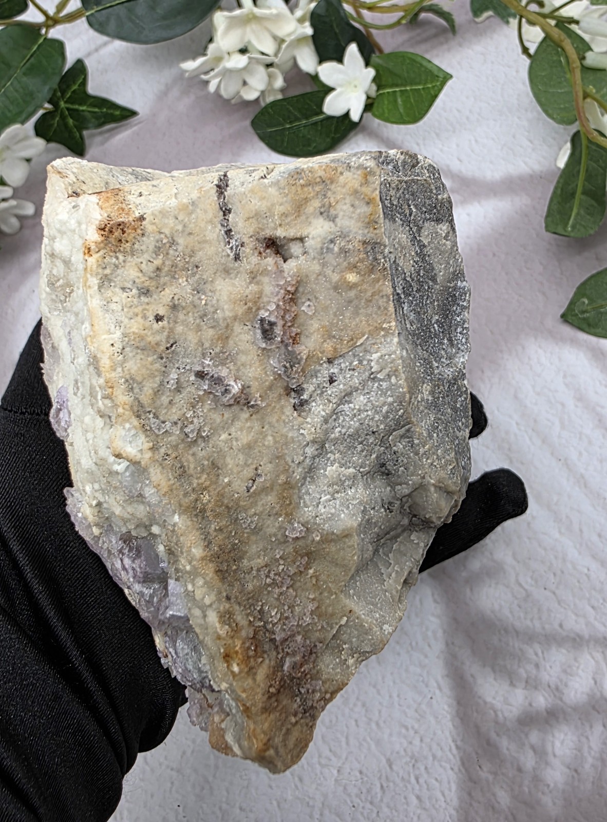 Large Fluorite on Barite Cabinet Specimen – Purple Cubic Crystals – 3 lb Natural