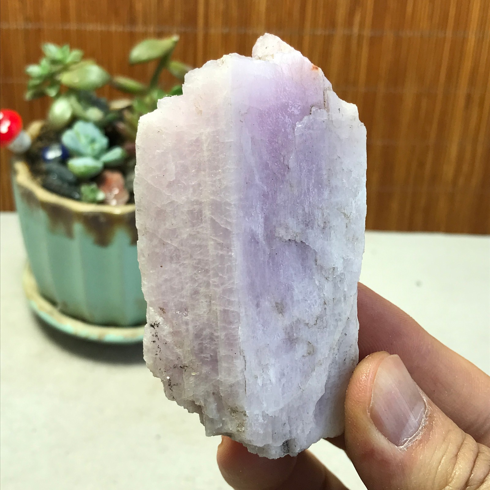 79-40-15mm NATURAL ROUGH KUNZITE PINK SPODUMENE CRYSTALS 109g A5343