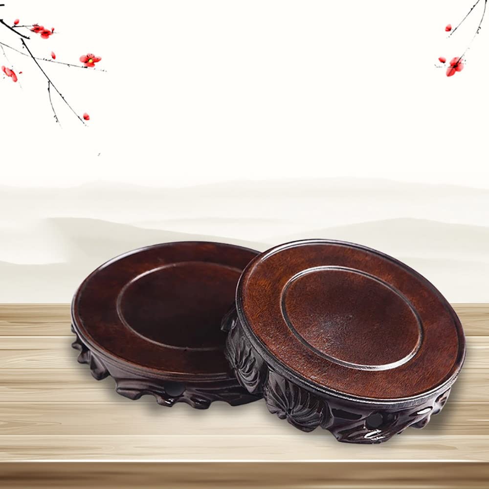 Chinese Round Wooden Rosewood Base Home Living Room Study Craft Antique Colle…