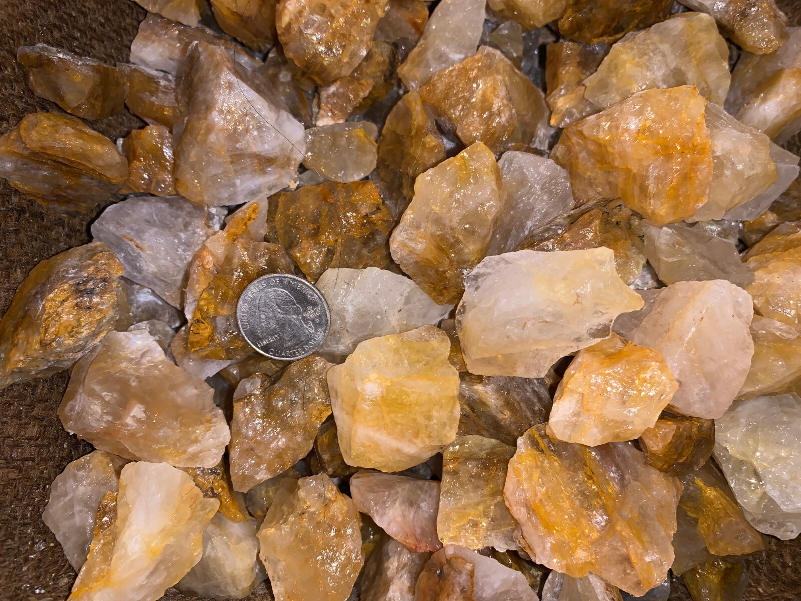 500 Carat Lots of Citrine Rough Plus a FREE Faceted Gemstone!