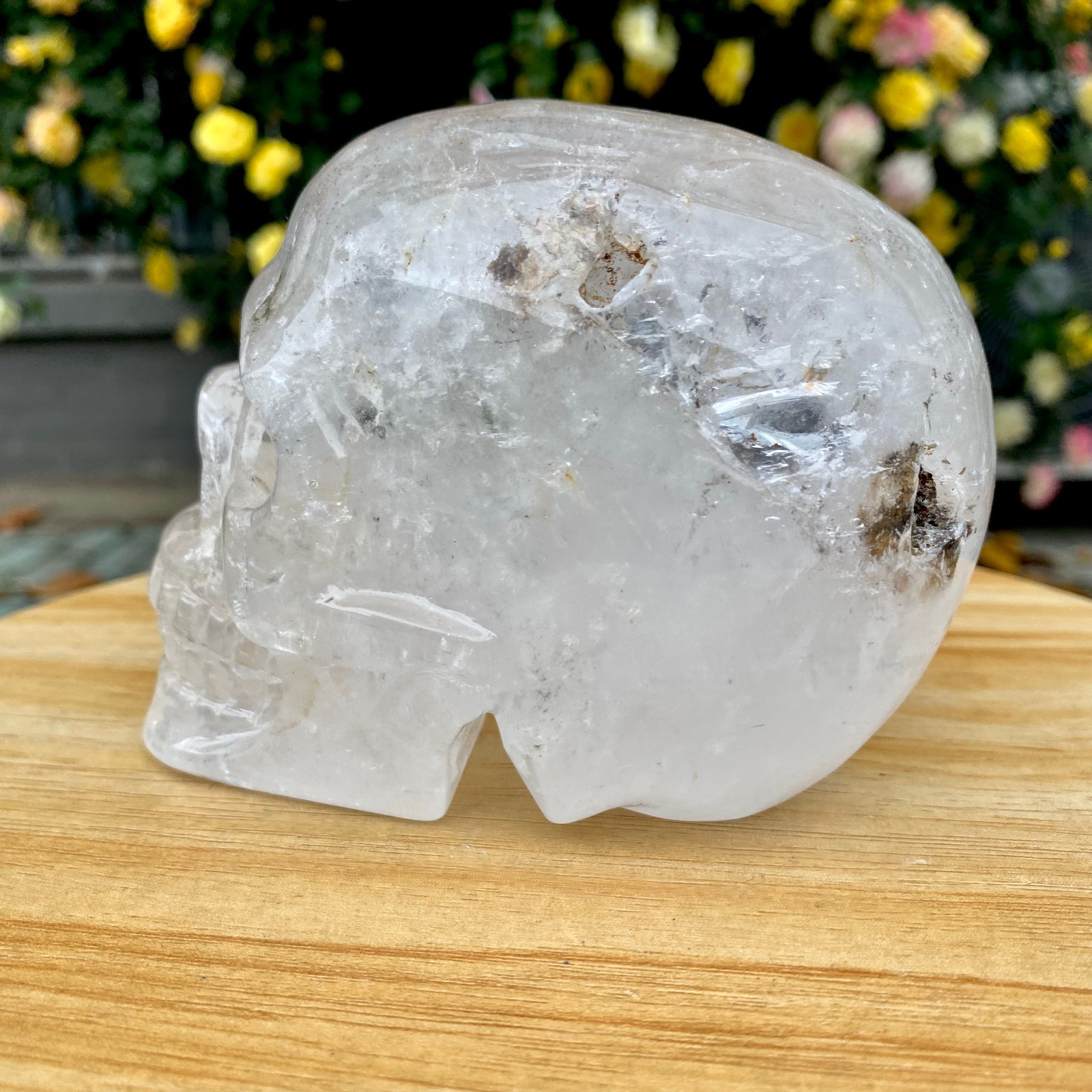 2.86LB TOP! White melting quartz hand carved crystal skull gem reiki healing