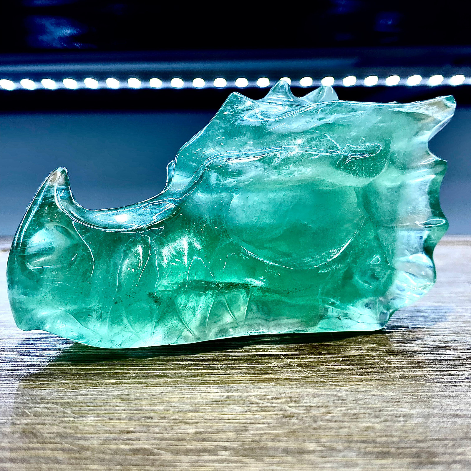 355G Natural fluorite quartz products, hand carved and polished spiritual orname
