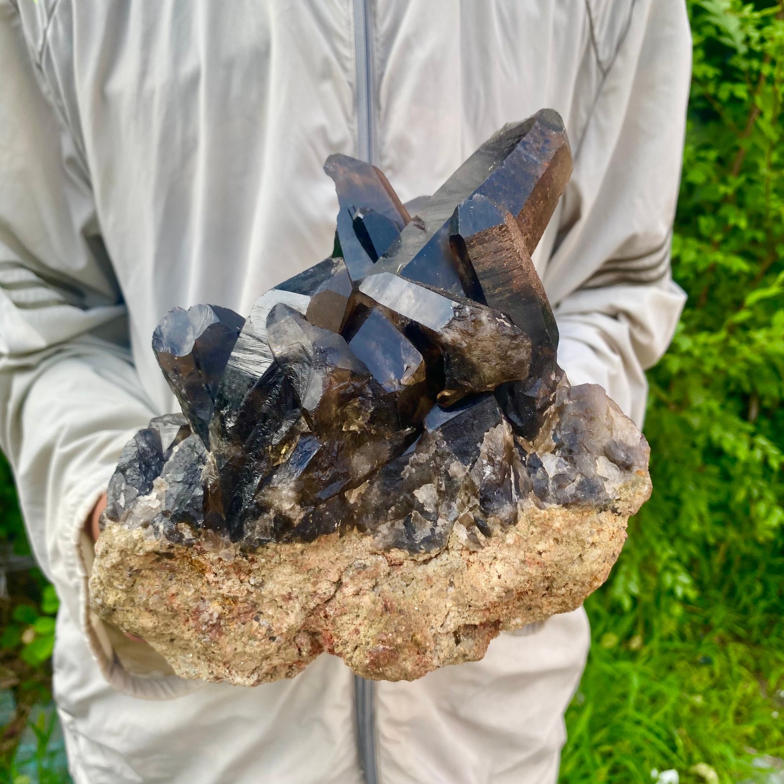 7.93LB Natural Black Smoke Color Quartz Cluster Crystal Specimens Mineral Healin