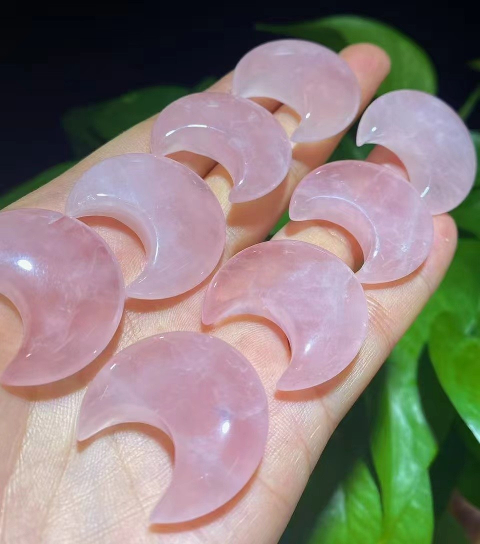 10PCS Natural Mixed material moon palm Reiki Crystal Quartz Healing Decorate