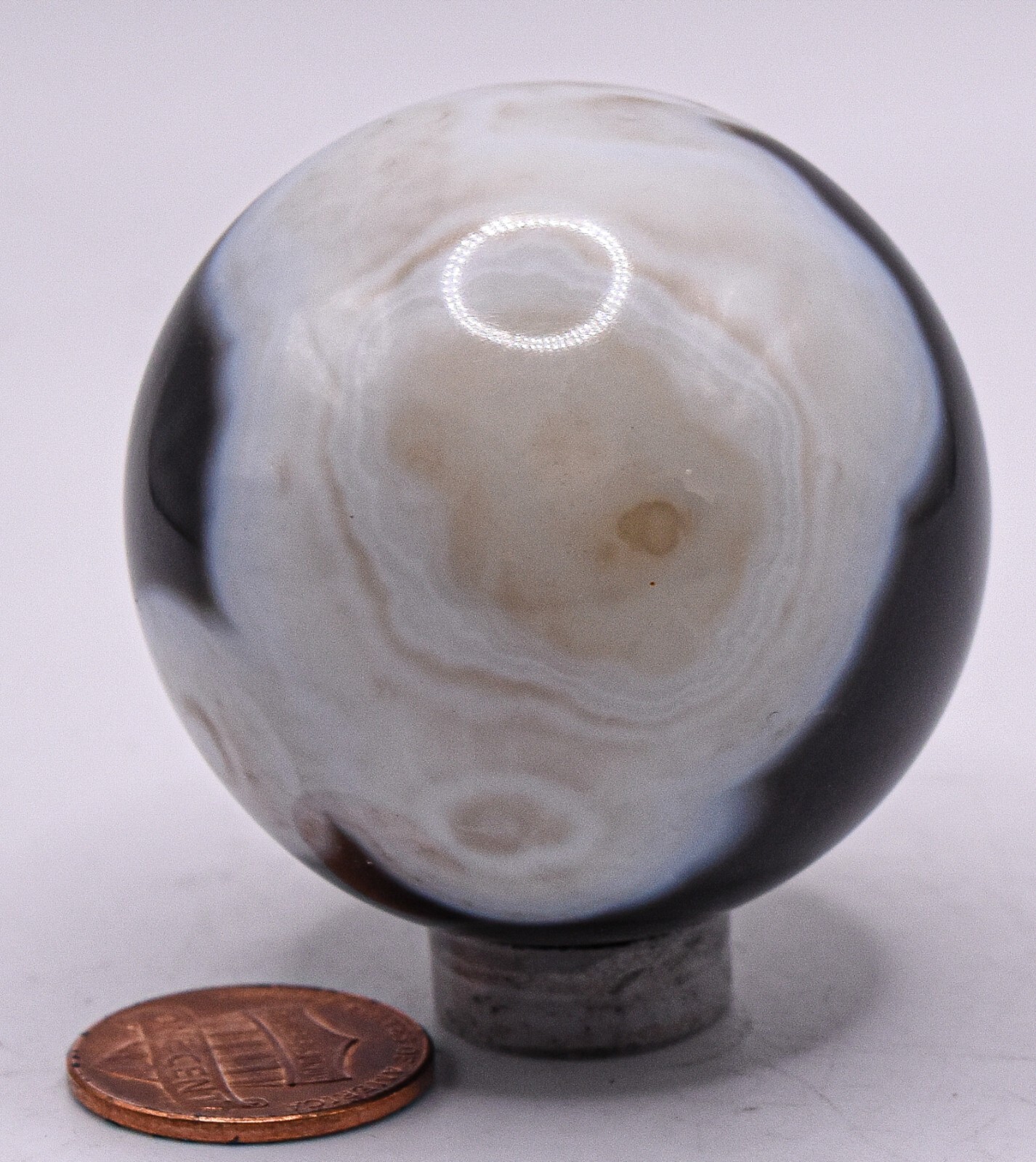 45mm Multicolor Agate Sphere Polished Chalcedony Gemstone Crystal Mineral India