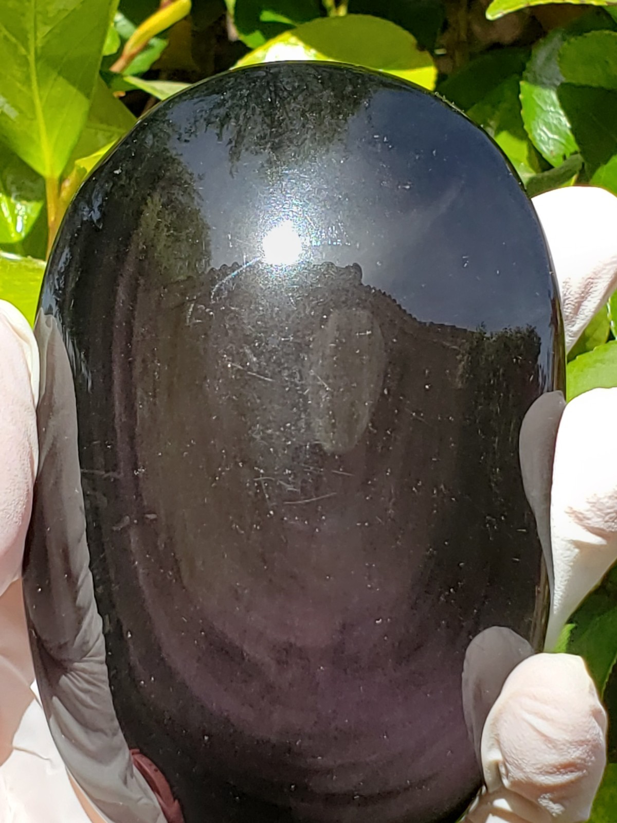 4.25″ Rainbow Obsidian Crystal Free Form Puffy Oval, 324g or 11.4 oz