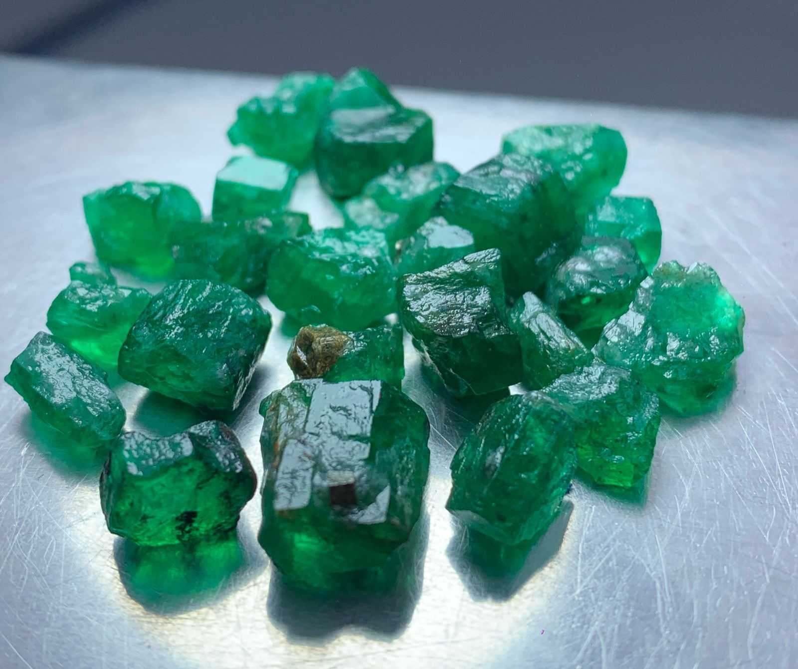 50.80 Cts Top Quality Swat Pakistan Facet Grade Emerald 11 Pieces