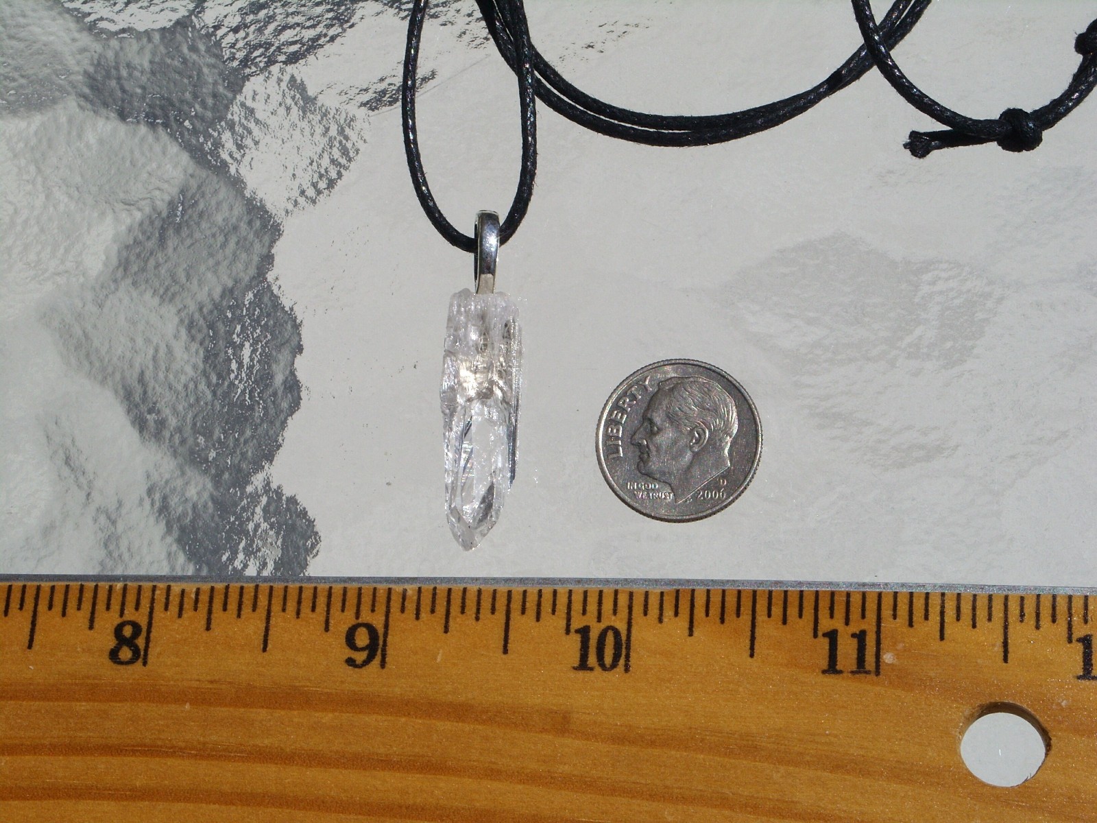 High Grade Clear Danburite Free Form Stone Crystal Pendant Necklace