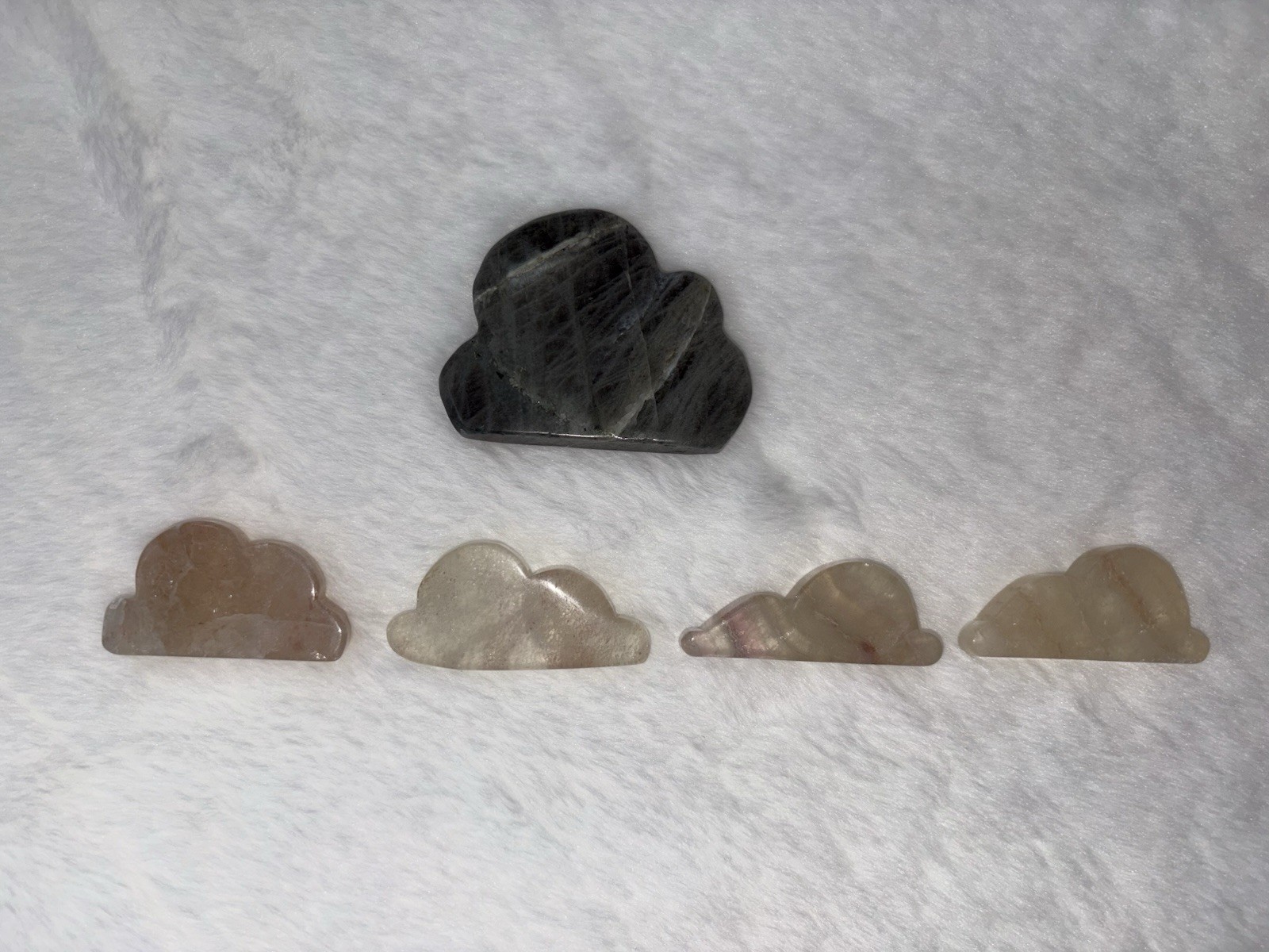 Crystal Cloud Carving Lot 5 Pieces Labradorite Fluorite Natural