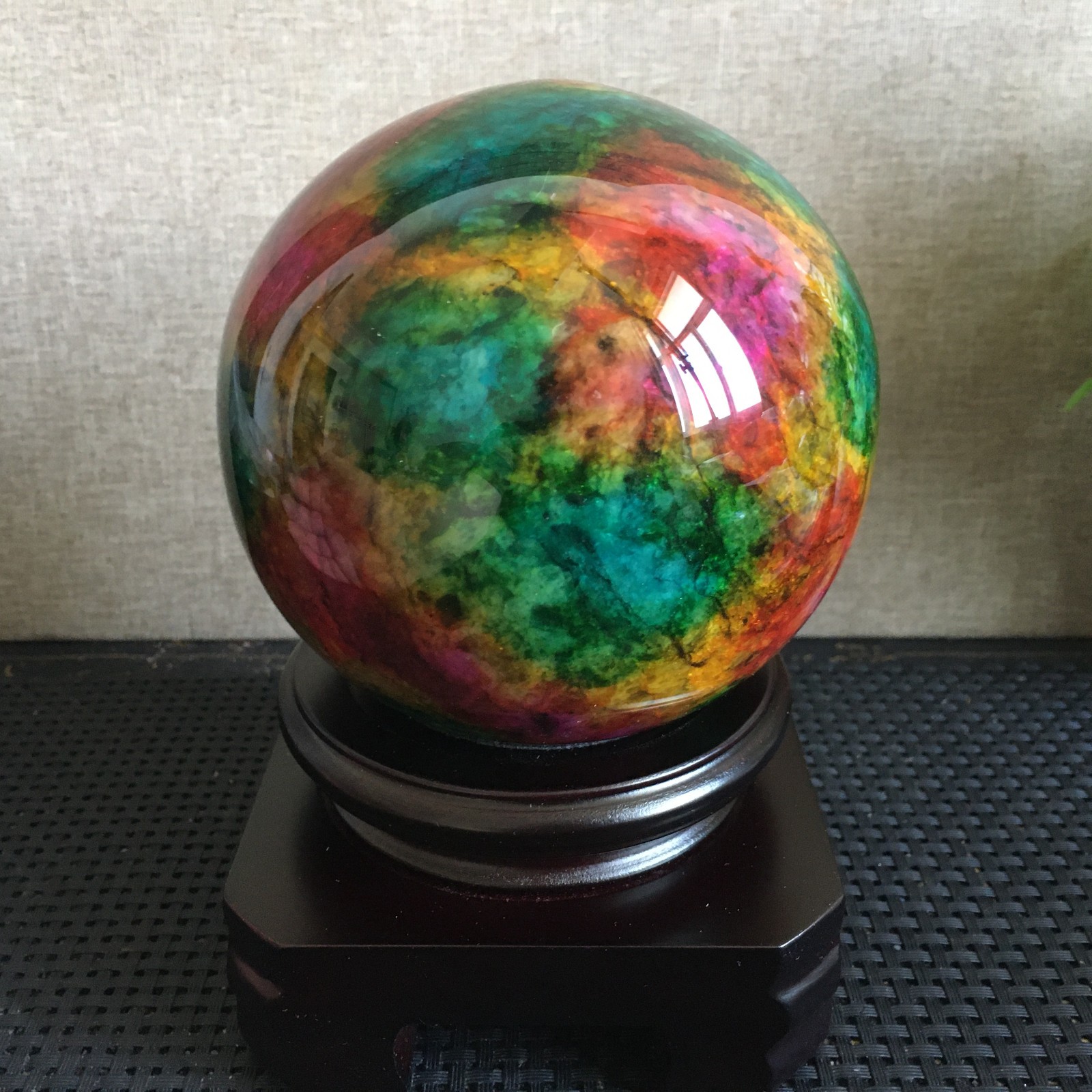 1536g “Seven Colors Jade” crystal sphere specimen -Taiwan China B04