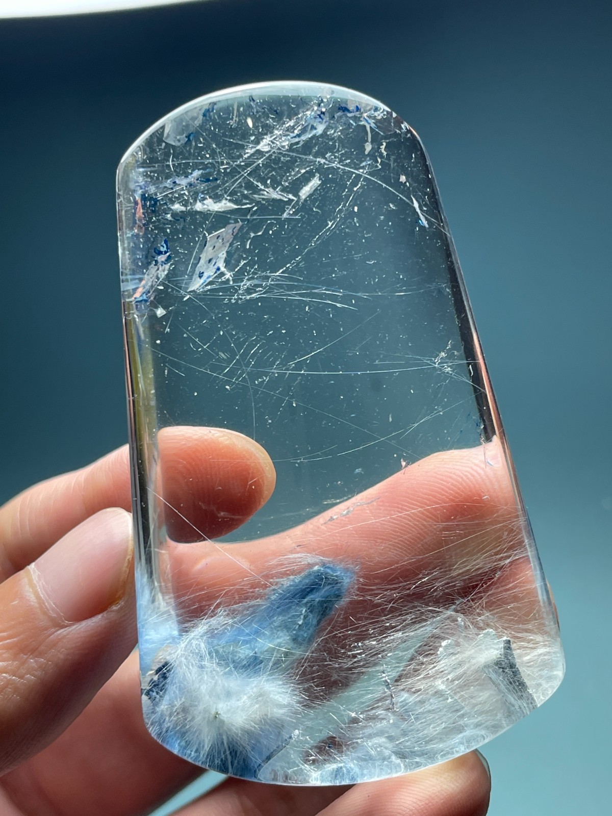 513Ct Natural Clear Beautiful Blue Dumortierite Crystal Quartz Polished Specimen