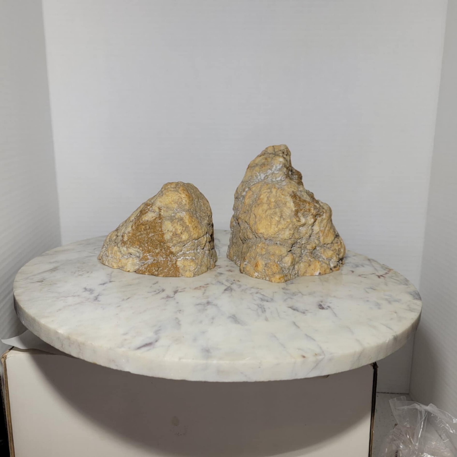 Large Open Geode Machine Cut Perfect Bookends Heavy Shades Of White And Brown