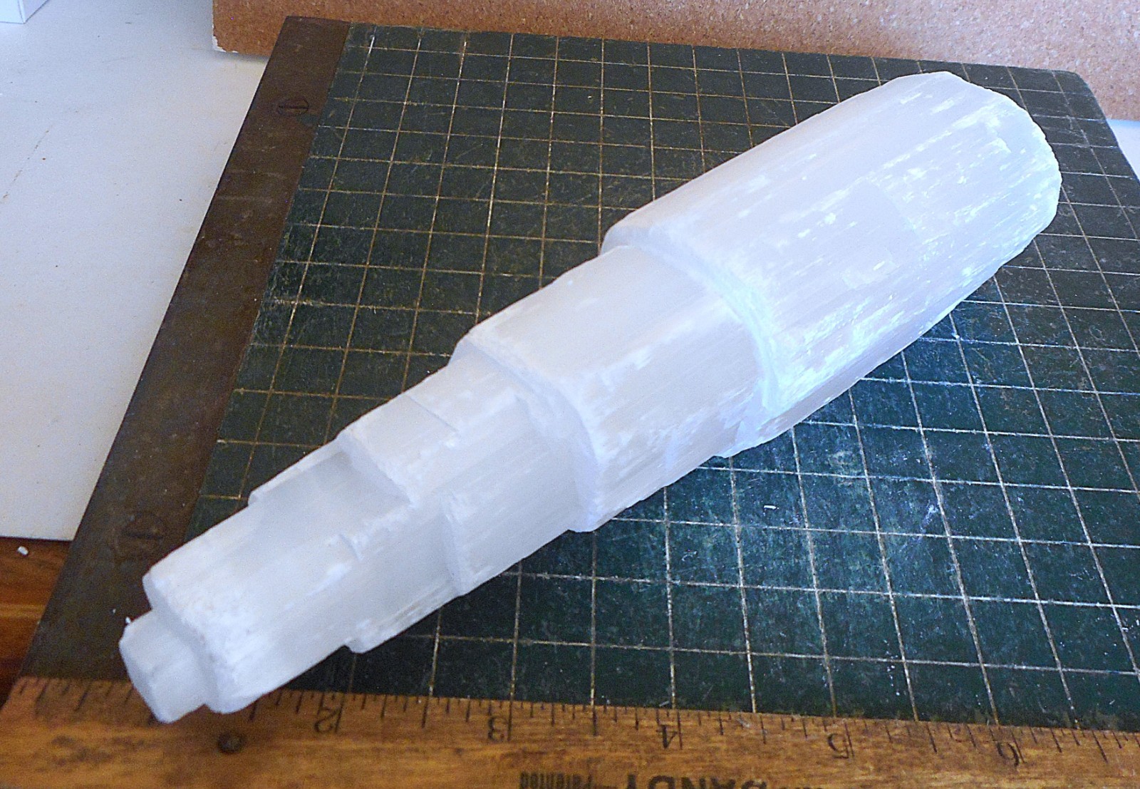 White Selenite Tower. Gypsum Specimen. 7.3″ Tall . 1.2 Pounds