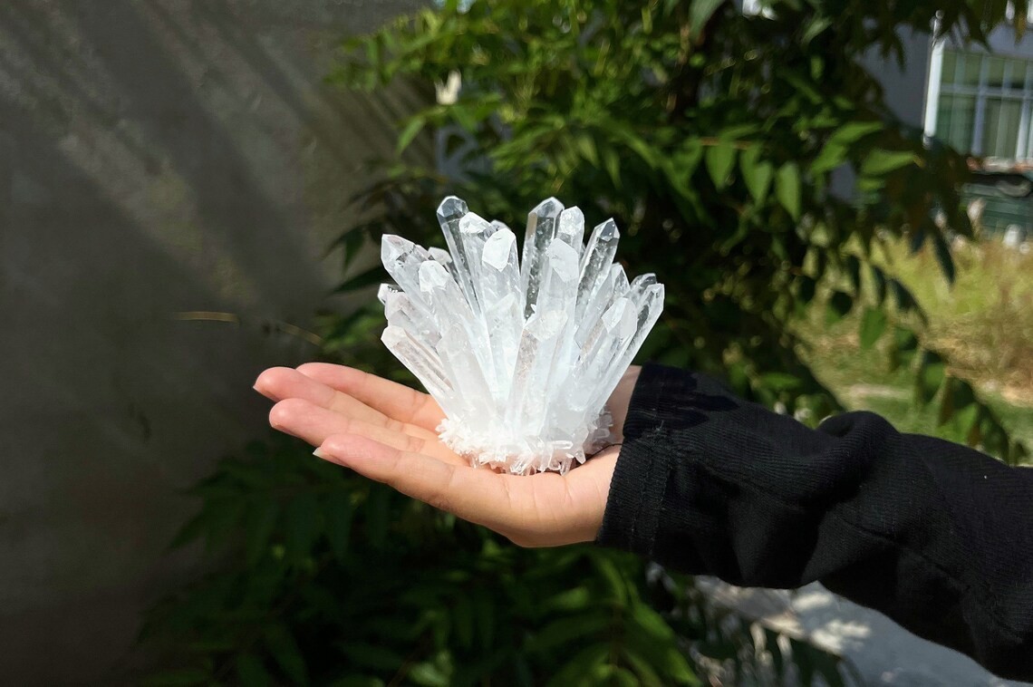 Natural Clear Quartz White Crystal Cluster Raw Mineral Specimen Reiki Home Decor