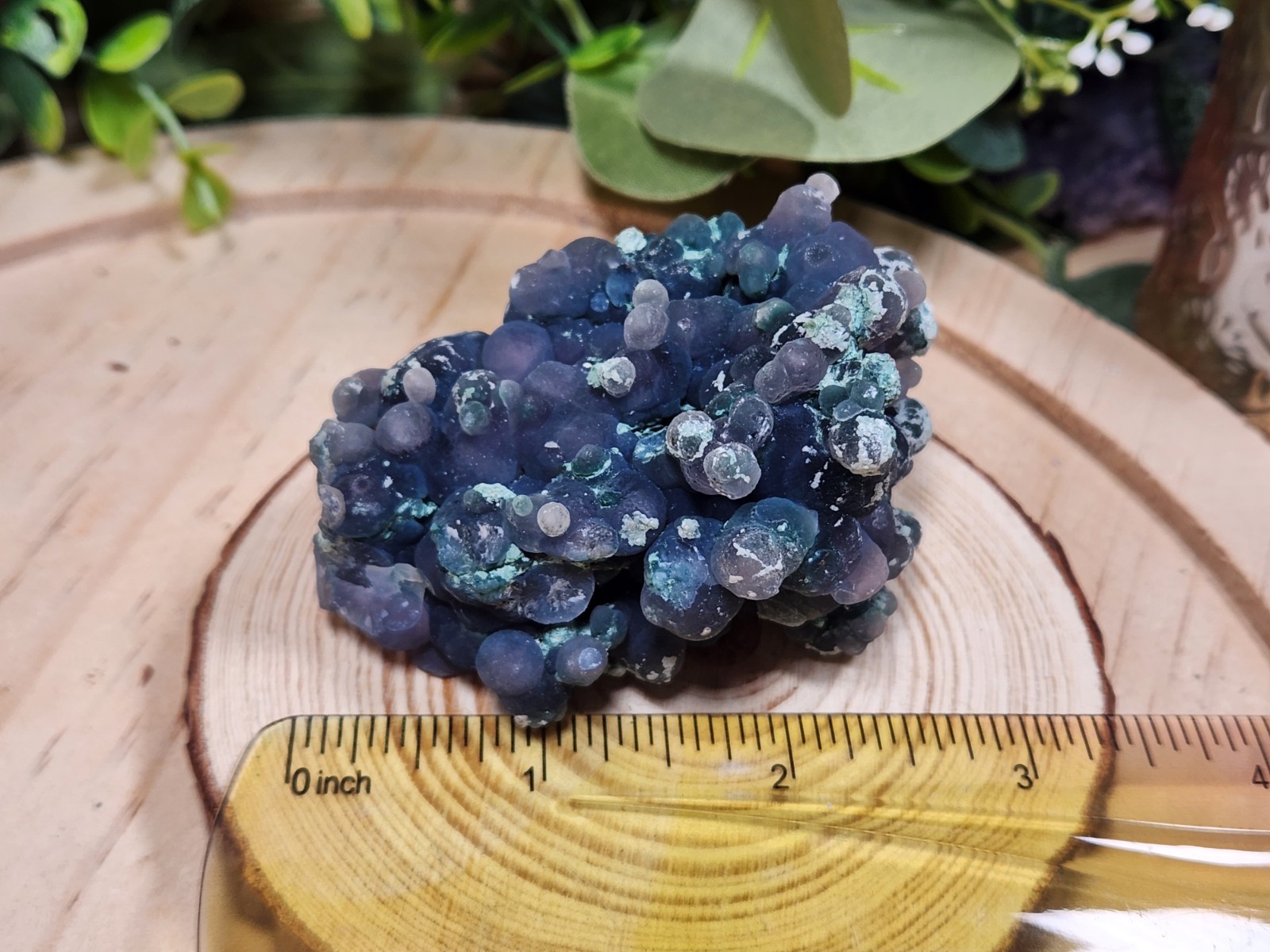 126g Blue Purple Grape Agate Crystal Cluster Botryoidal Chalcedony Indonesia Y7