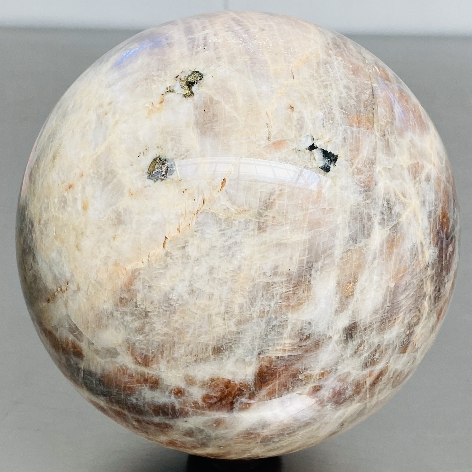 Natural Gray moonstone sphere quartz Crystal ball Healing 3720G (8.2LB)