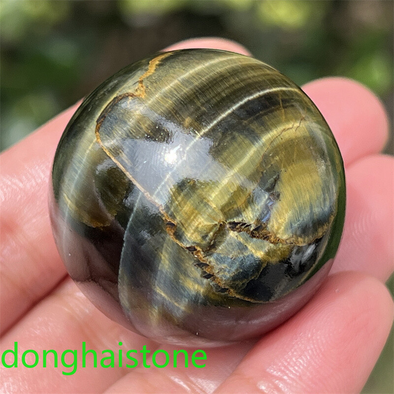 29mm+ 1pc Natural Blue Tiger’s Eye Jasper sphere quartz crystal Ball Healing 1pc