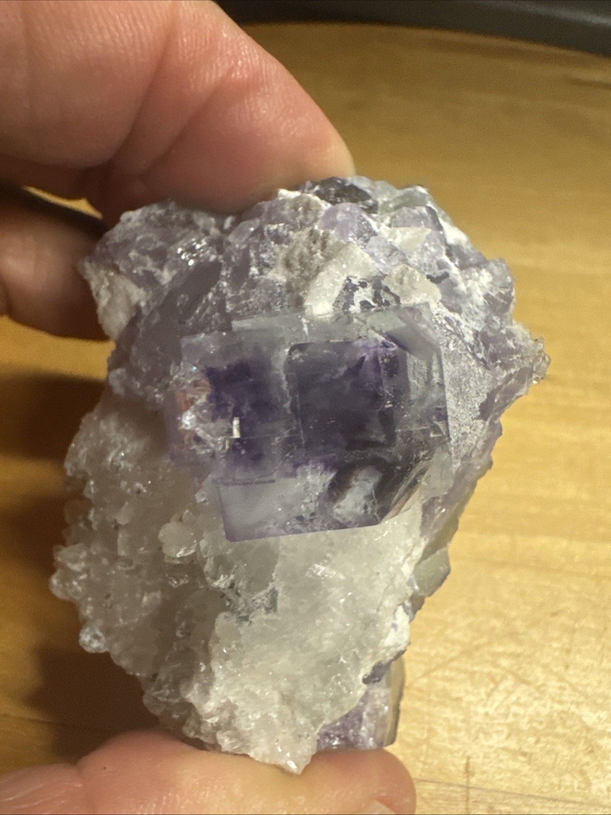 7181 Raw Fluorite Cubes With Quartz Uv Reactive 2.0”T 1.7”W 2.6”L Wt. 6 Oz.