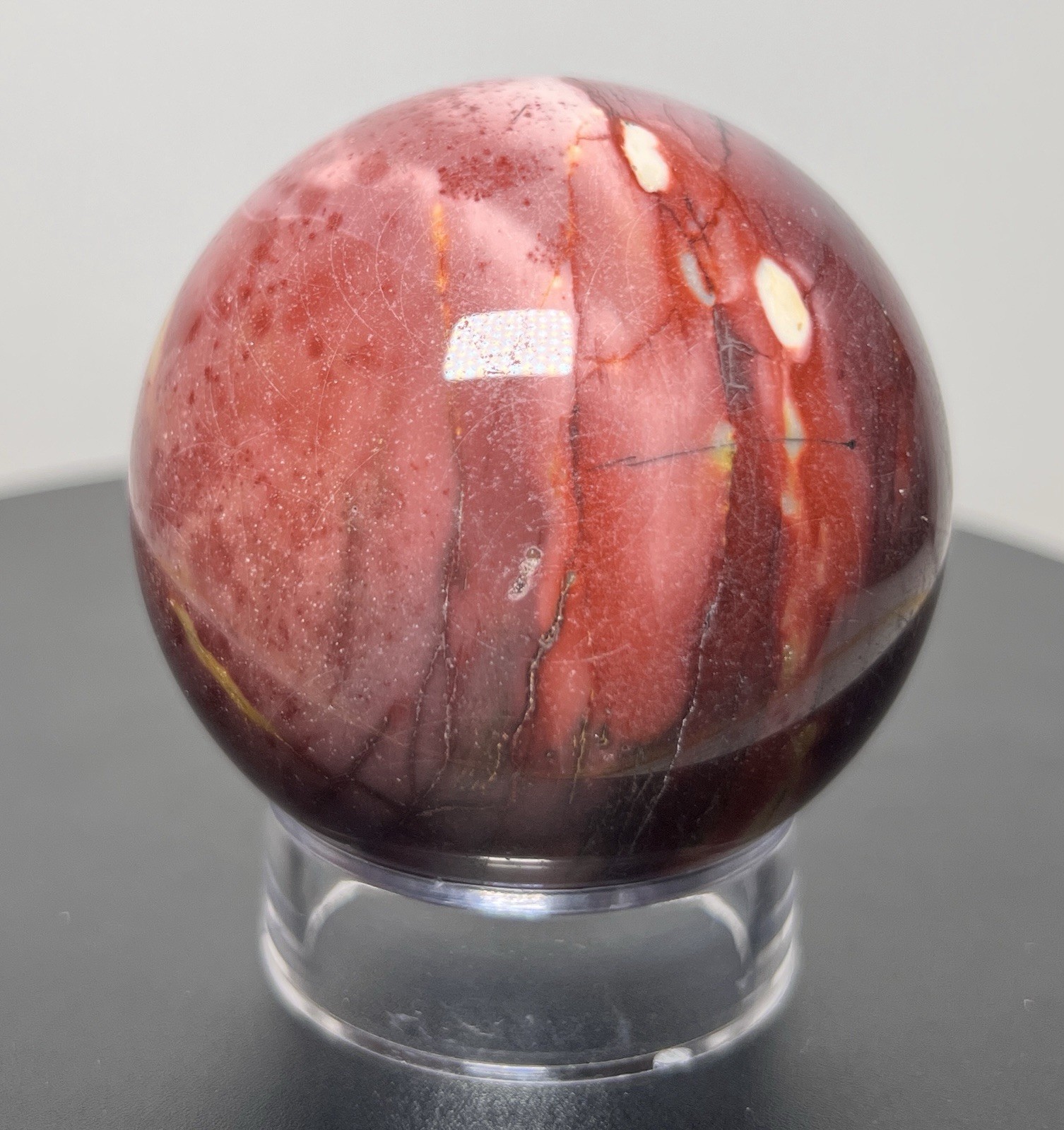 Mookaite 3 Piece Set – 2 Towers & Sphere (65mm) w/holder -see description & pics