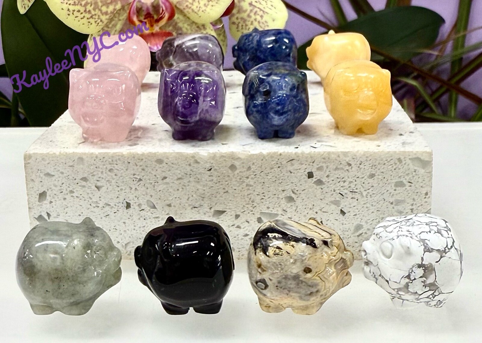 Wholesale Lot 12 PCs 1” Natural Crystal Pig Healing Energy