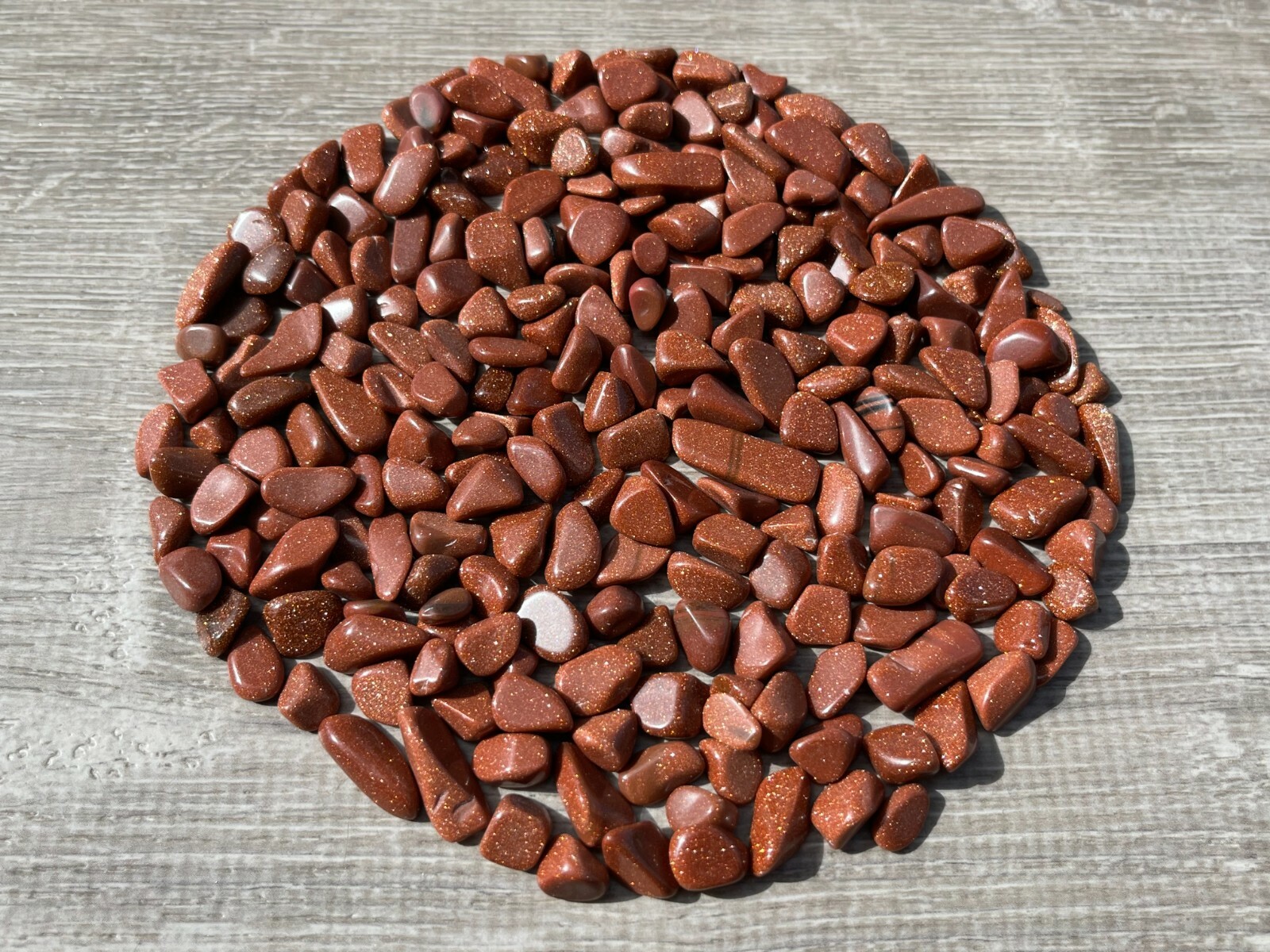 Grade A++ Red Goldstone Semi Tumbled Gemstone Mini Chips 6- 15mm, Bulk Lot
