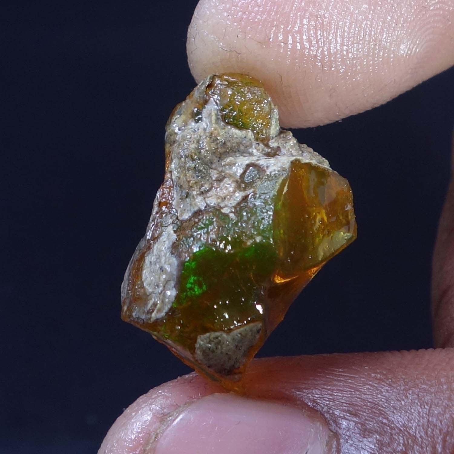 Natural Ethiopian Loose Rough Raw Opal Gemstone Multi Fire Oil Rough 16.00 Carat