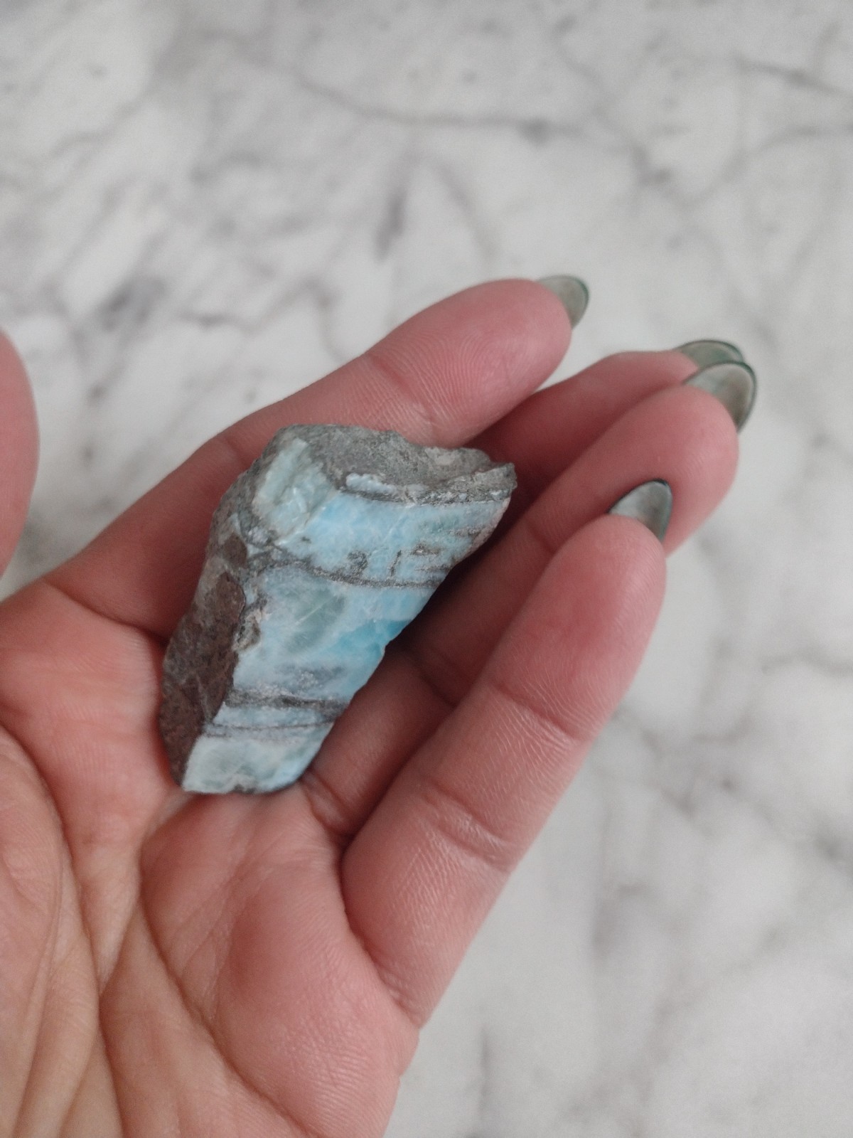 Dominican Republic LARIMAR Stone Specimen Crystal Polished Rare Stone L7