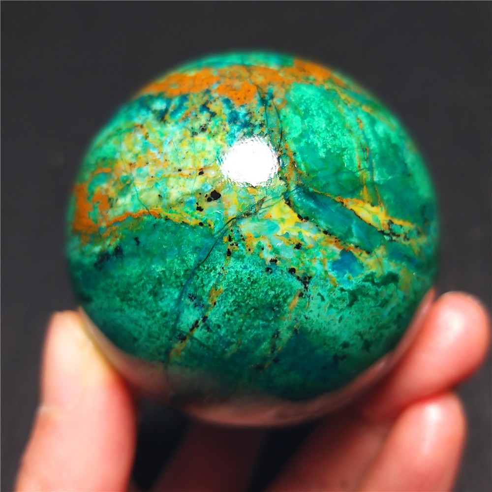 RARE 173.3G Natural Malachite Turquoise Blue Copper Ore Symbiotic Ball QQ206