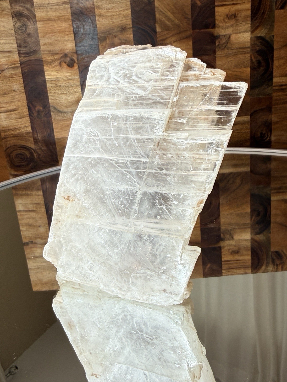 Large Clear/White Selenite Gypsum Crystal Slab Specimen 2 lb 13.5 oz 7 in