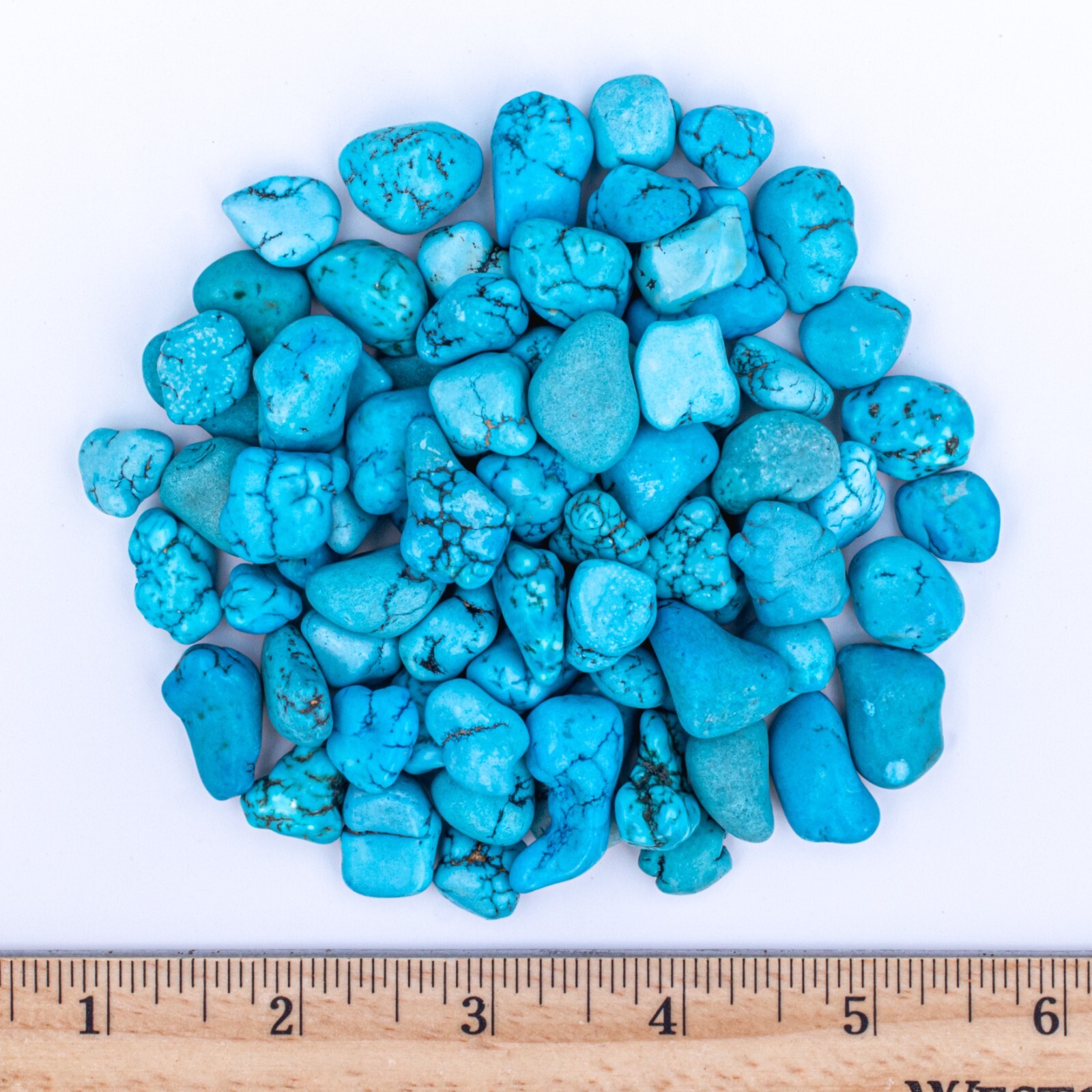 1/2 lb Tumbled Blue Turquenite Gemstone Crystals 85-110 Stones Bulk Wholesale