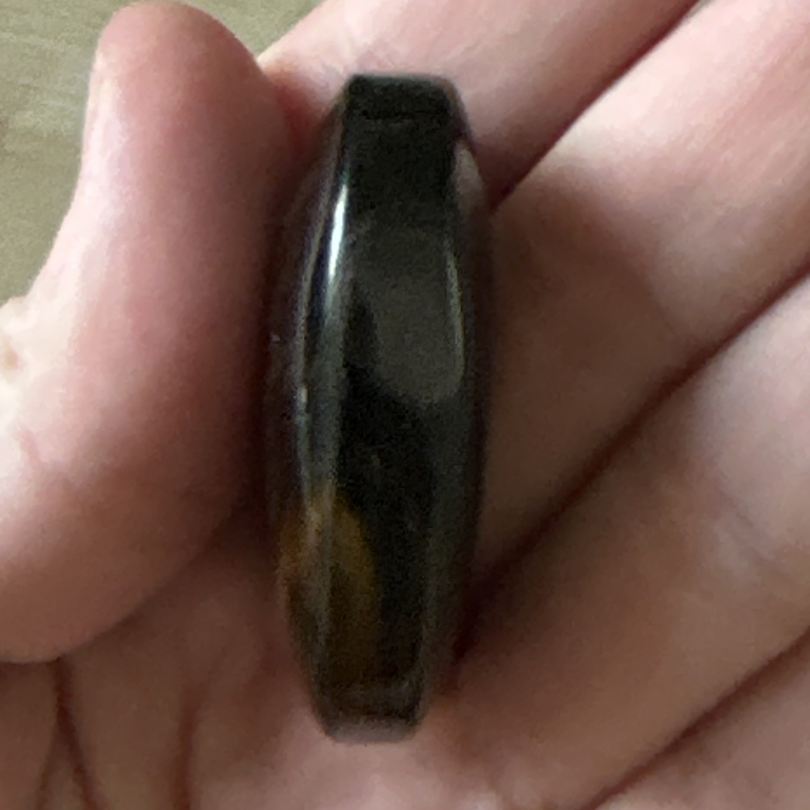 27g Blue Tiger’s Eye Polished Oval Cabochon Palmstone, Brown/Black, Opaque, 1pc