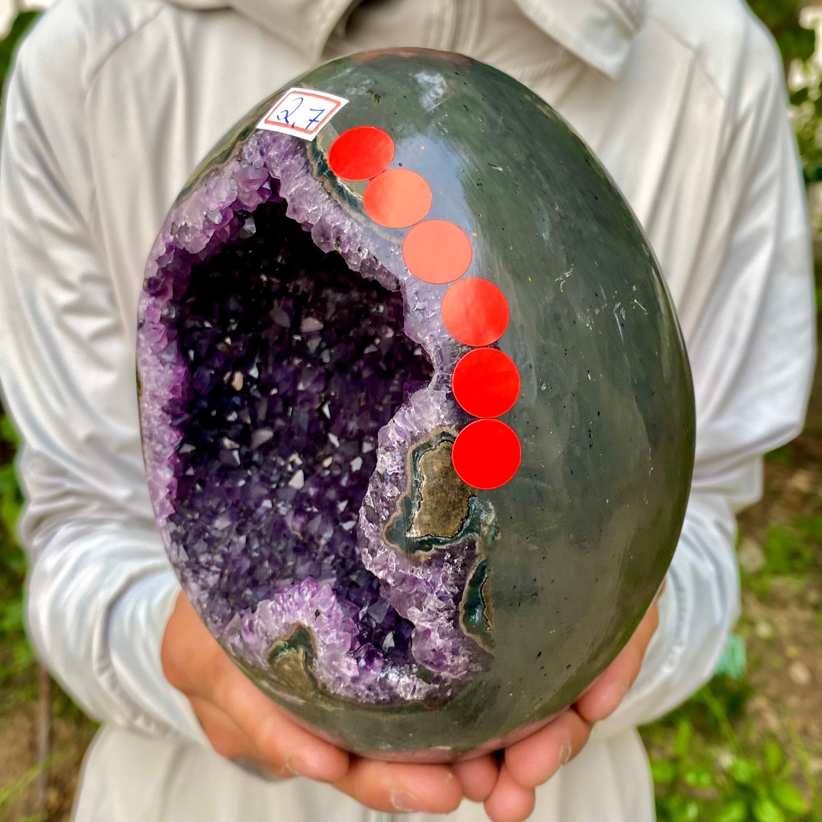 5.95LB Natural amethyst Dinosaur egg Quartz Crystal specimen healing