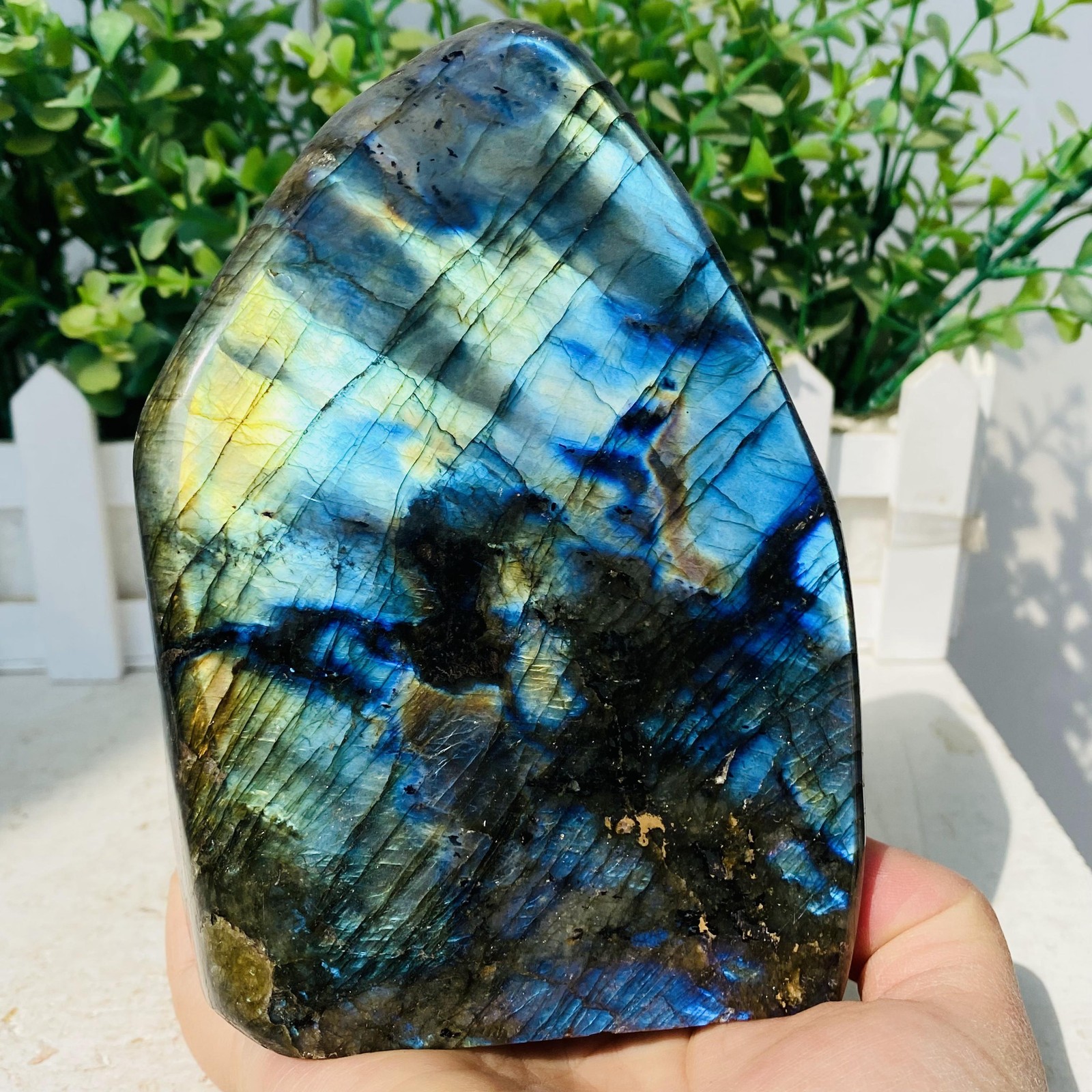 Natural Purple Labradorite Quartz Crystal Freeform Mineral Specimen 940g