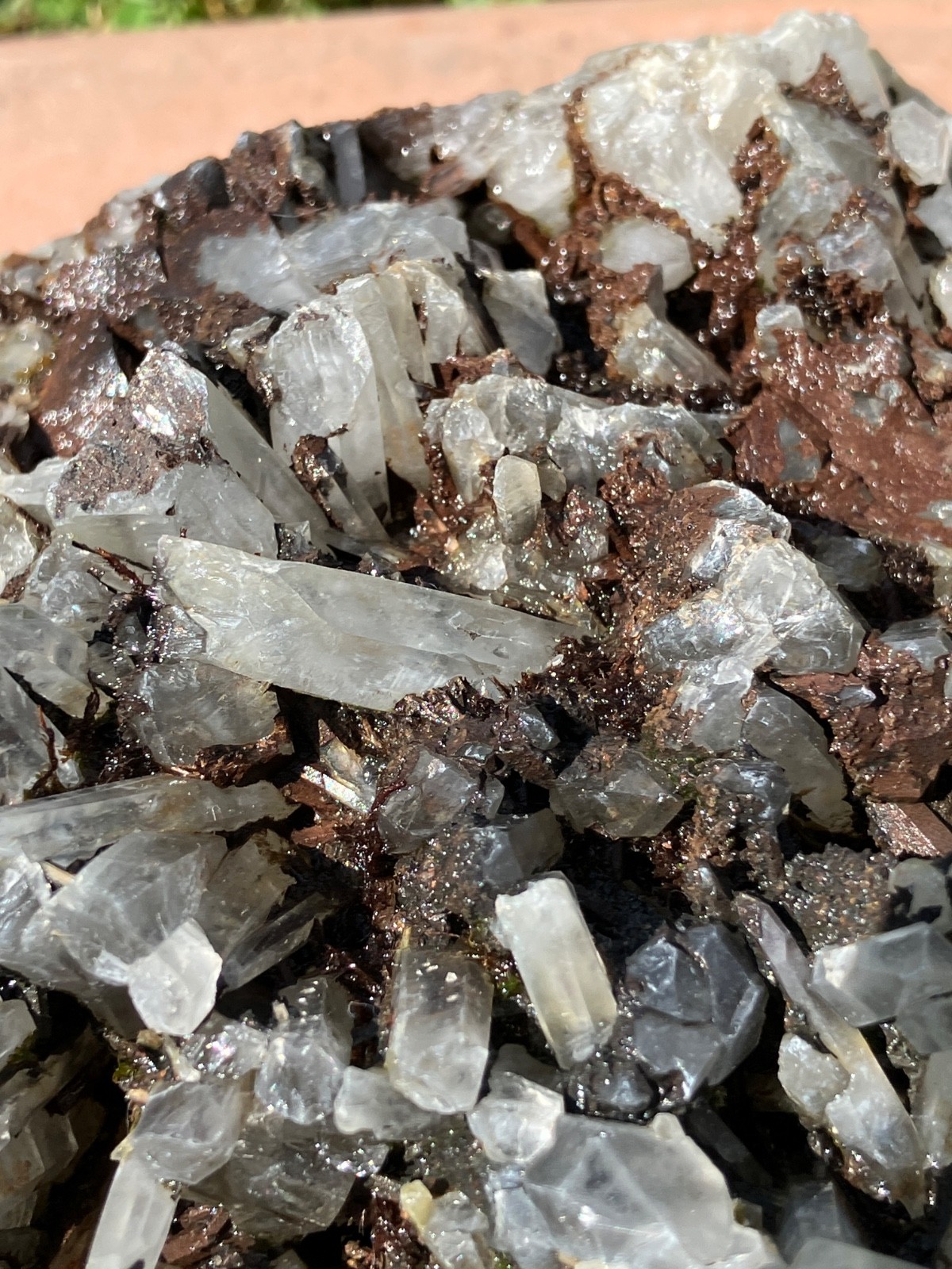 Quartz with Sphalerite & Hematite Crystal Cluster Cabinet Specimen – 4 lbs 9 oz