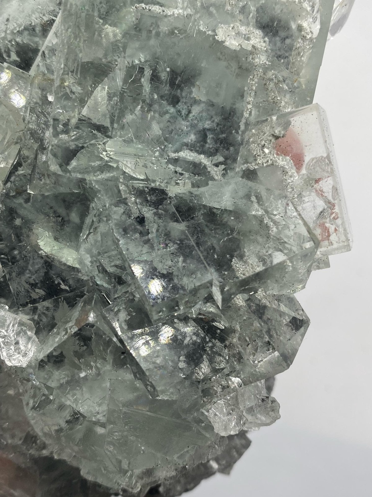 Clear Cubic Fluorite Cluster with Rainbow Flash! See Video!