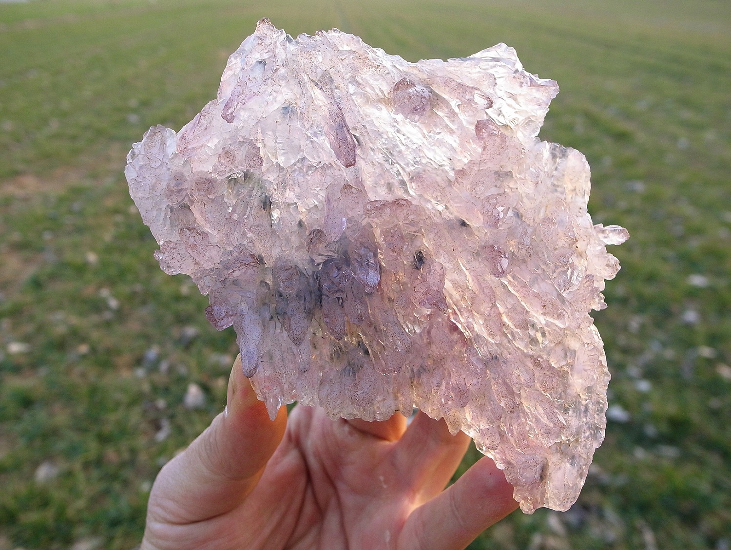 Purple-Lavender Center AMETHYST FLOWERS w/Crystal ClearTips Brazil for sale