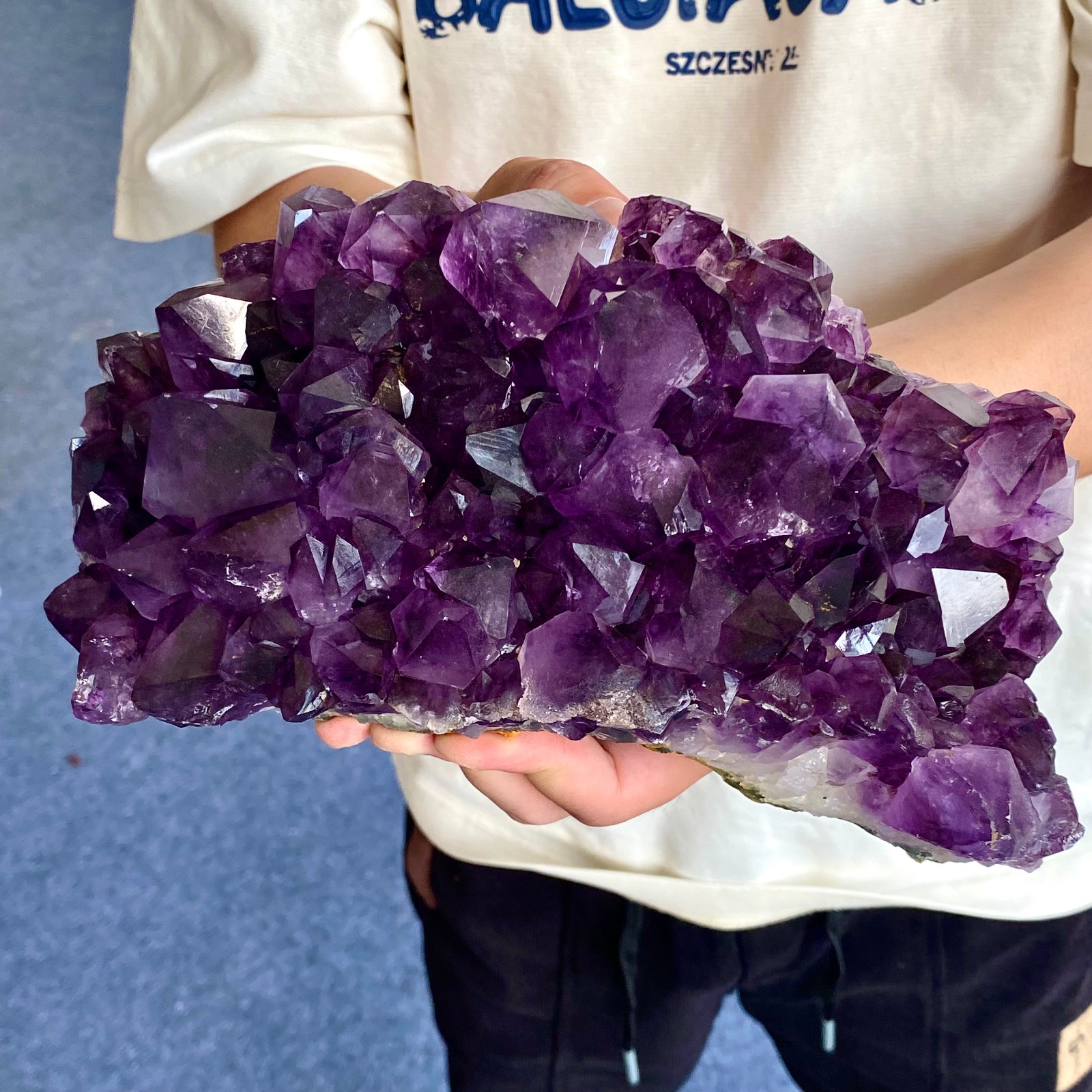 6.38LB Large Natural Amethyst geode quartz cluster crystal specimen Healing.