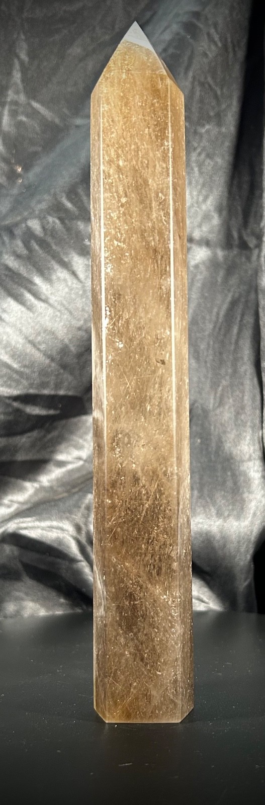 9.2″ Gold Rutile Smoky Quartz Tower 1lb 1.1oz (485 grams)