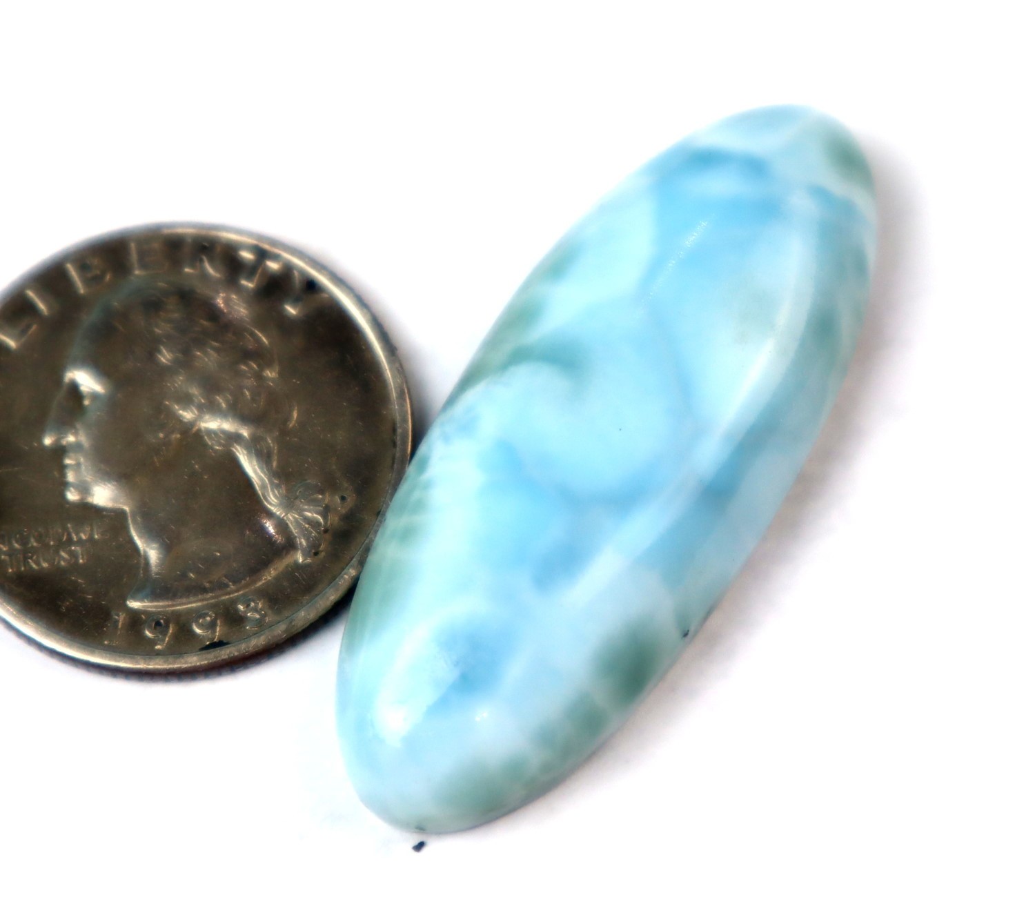 Charming Design Natural Sky Blue Larimar Cabochon 43mm