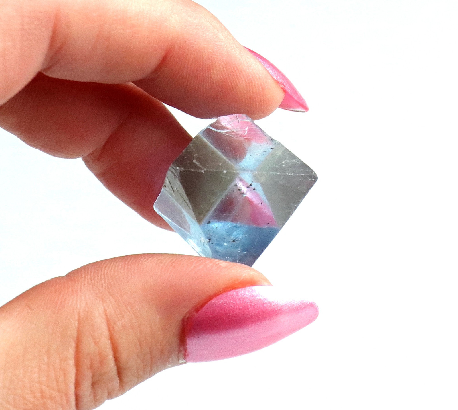 Fluorite Octahedron Gemmy Sky Blue Color Cave In Rock, Illinois 2.9 Cms
