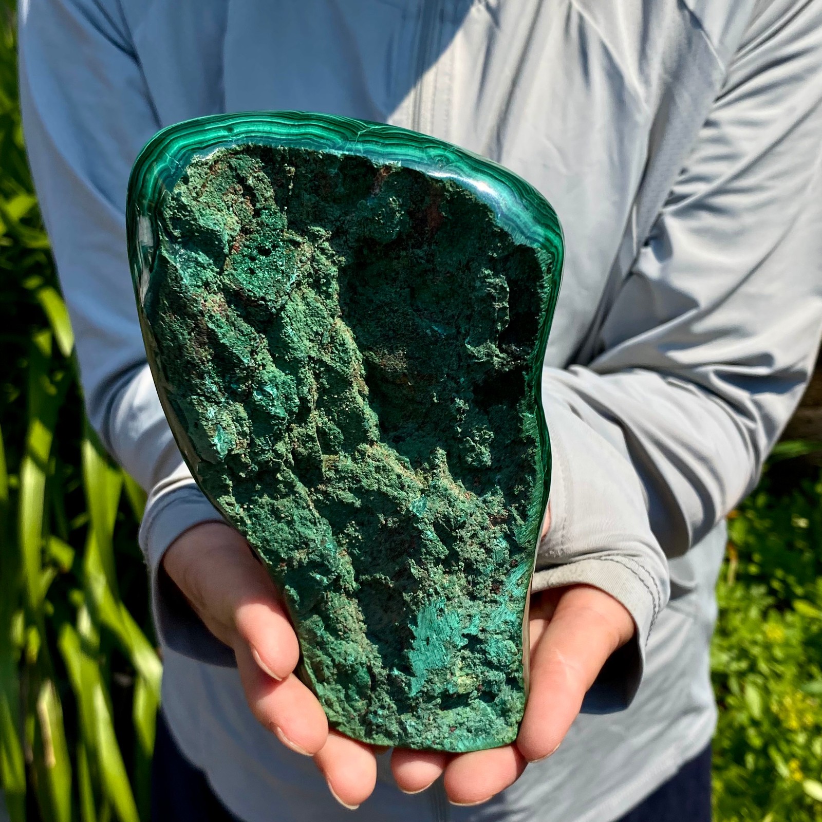 1.76LB Natural Polished Malachite Mineral freeform specimen Reiki Stone