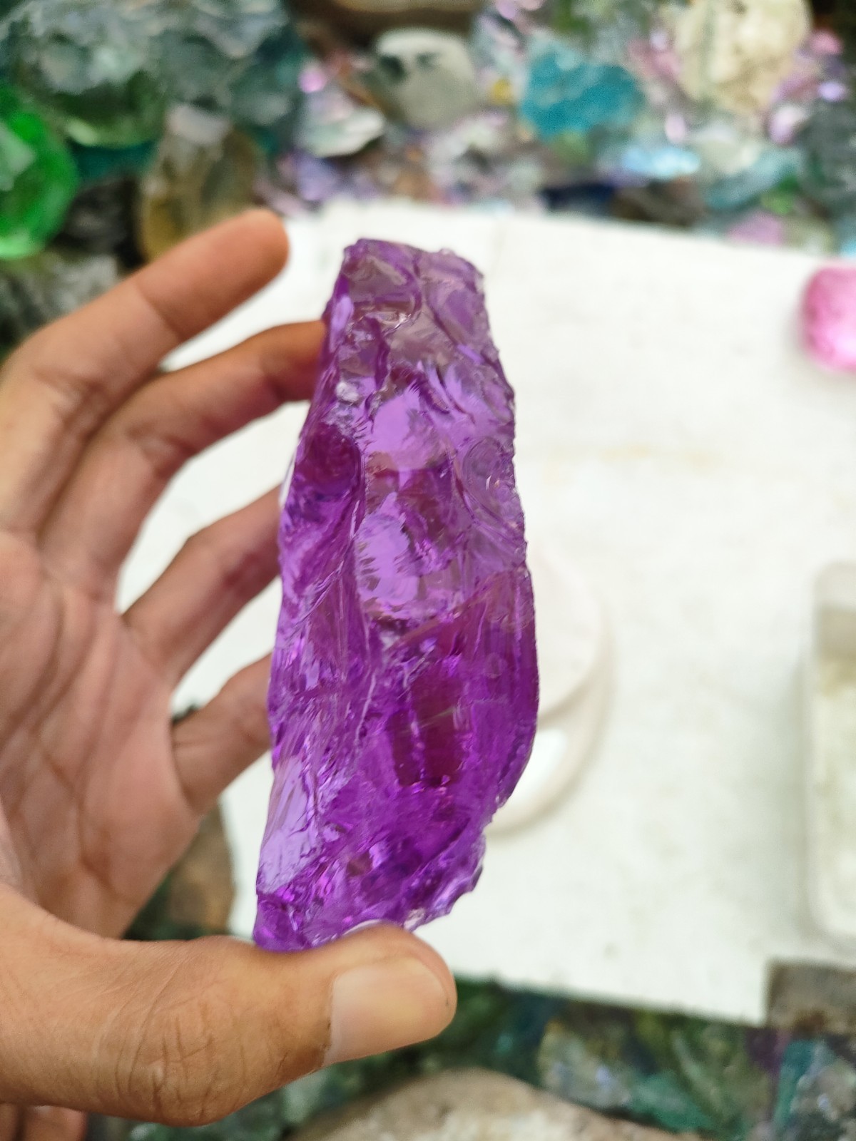 322gr(BAY02) SPECIAL BIG SIZE ” rare Dark Purple Special Item Of Andara Crystal