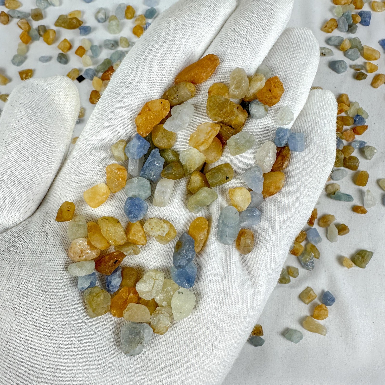 Natural Raw Blue & Yellow Sapphire Crystal / Prosperity / Astrology