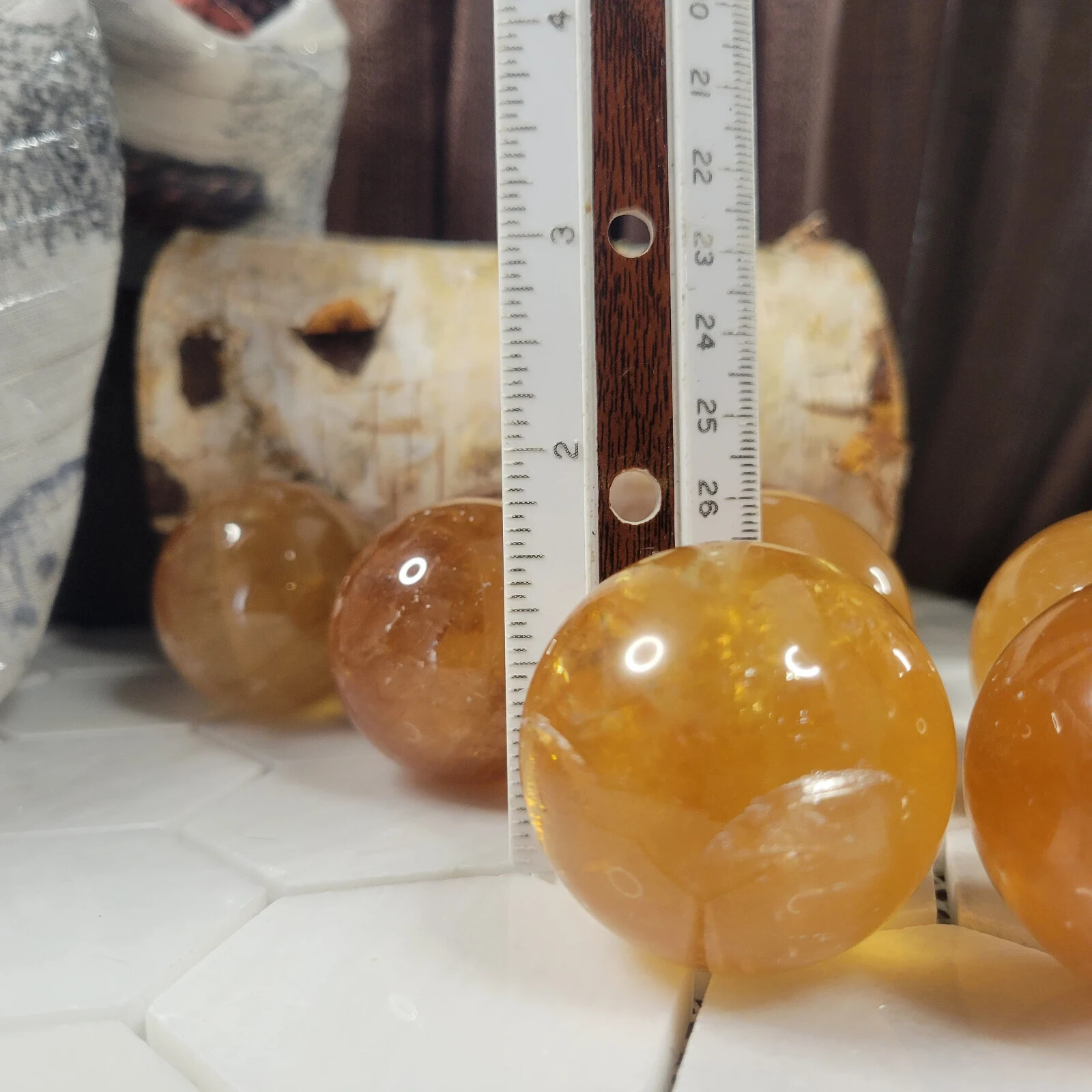 Honey Calcite Crystal Ball Sphere 1 5/8″ Diameter