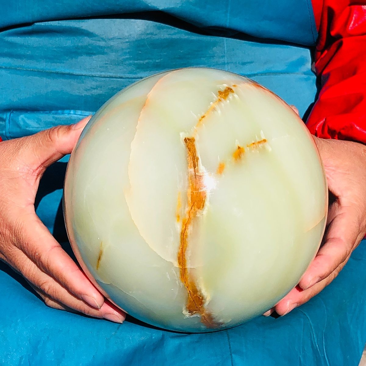 13.59LB Natural Afghan Jade Crystal Sphere Healing Gemstone Ball reiki healing