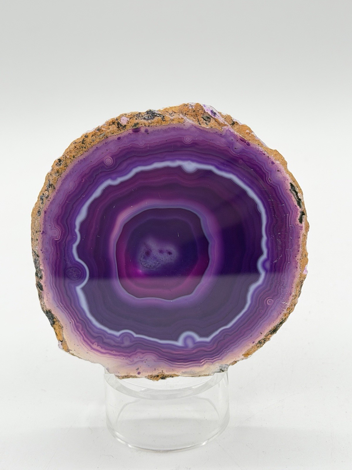 Agate Geode Slice Polished Display or Coaster 3 1/2 x 3 3/16″ B