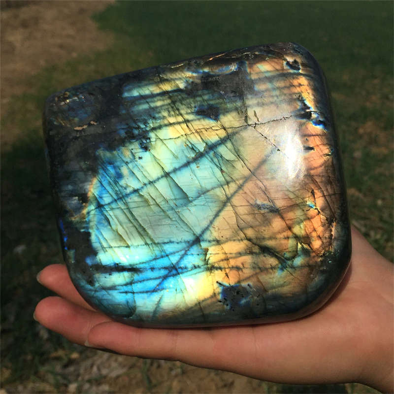 2.02kg Natural Labradorite Quartz Crystal Spectrolite Mineral Reiki healing