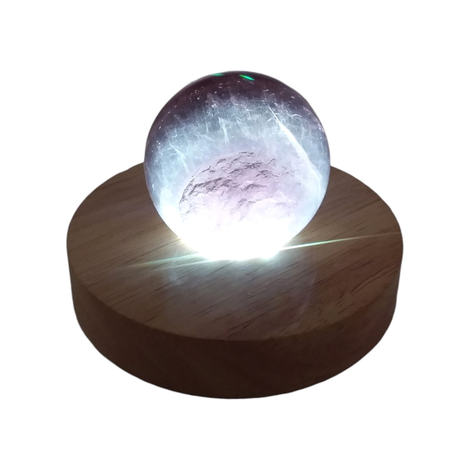 Silky Fluorite, 2 in, sphere, lighted, specimen, display, #R-3912