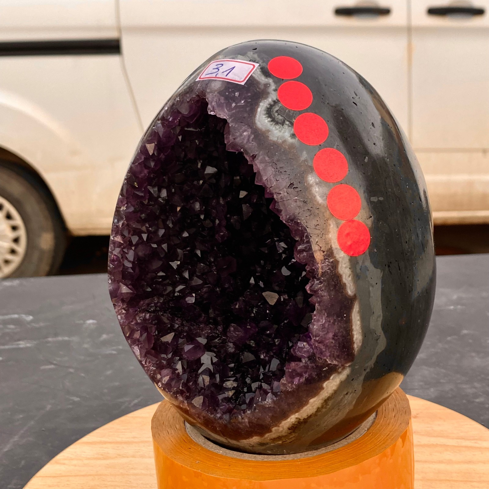 6.83LB Large Natural amethyst Dinosaur egg Quartz Crystal specimen healing