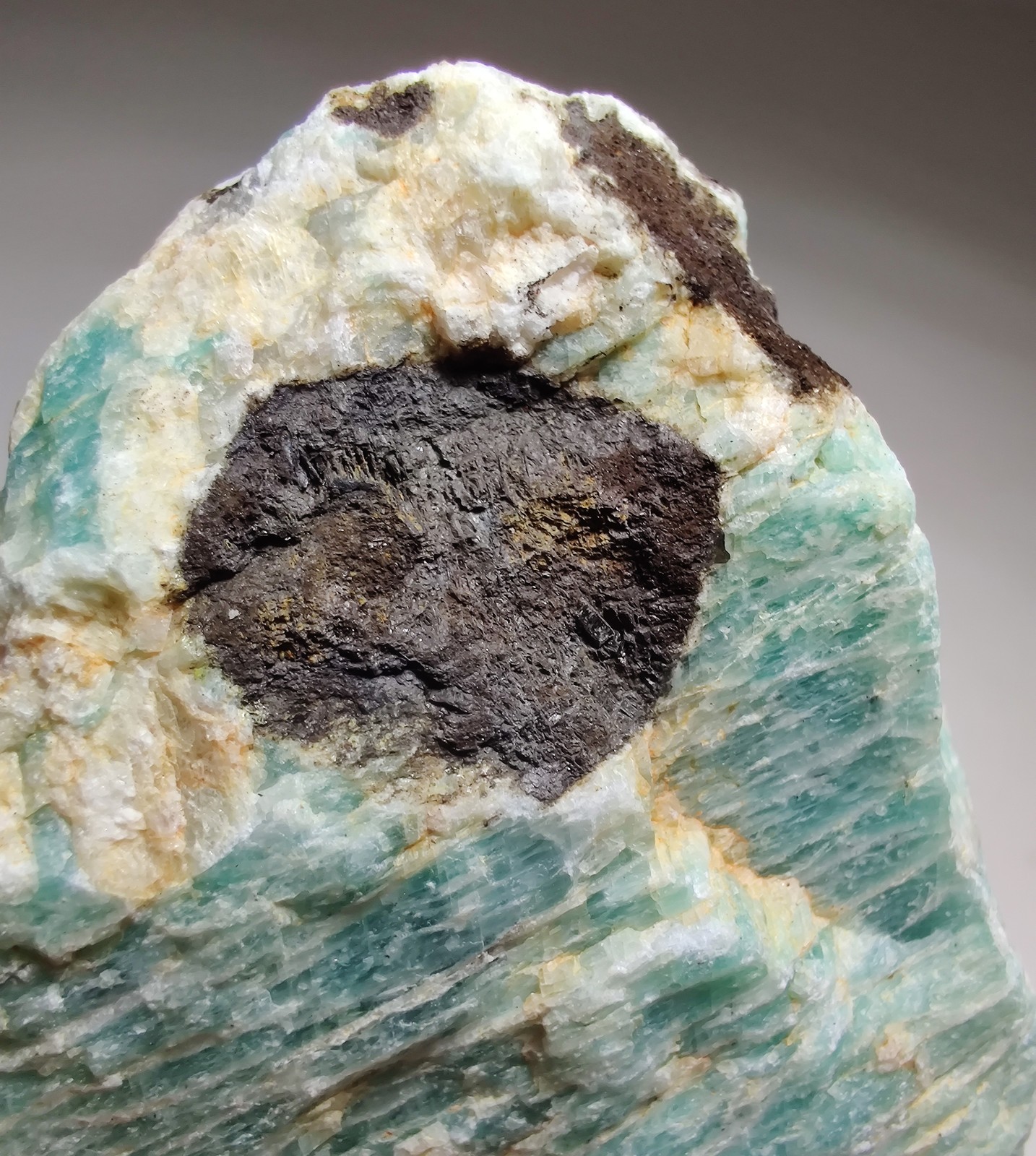 Amazonite with Smoky Quartz, great color. Antananarivo, Madagascar. 273 grams.